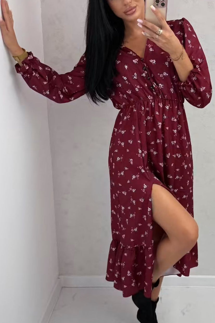 Sukienka midi Blossom Burgundy