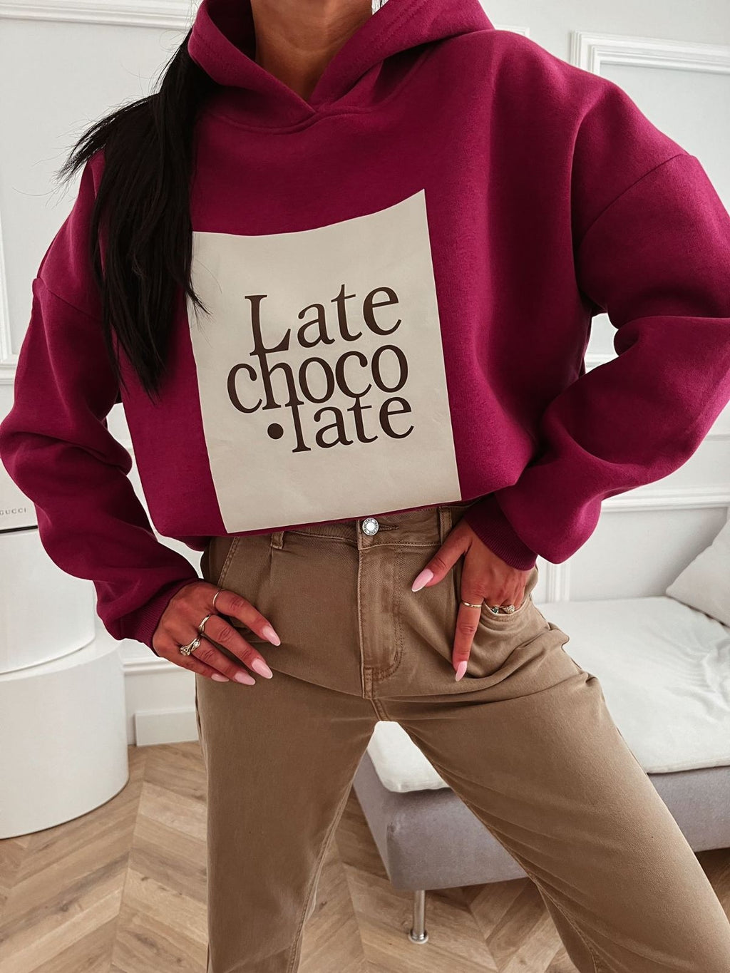 Bluza z kapturem Chocolate – Fuksja