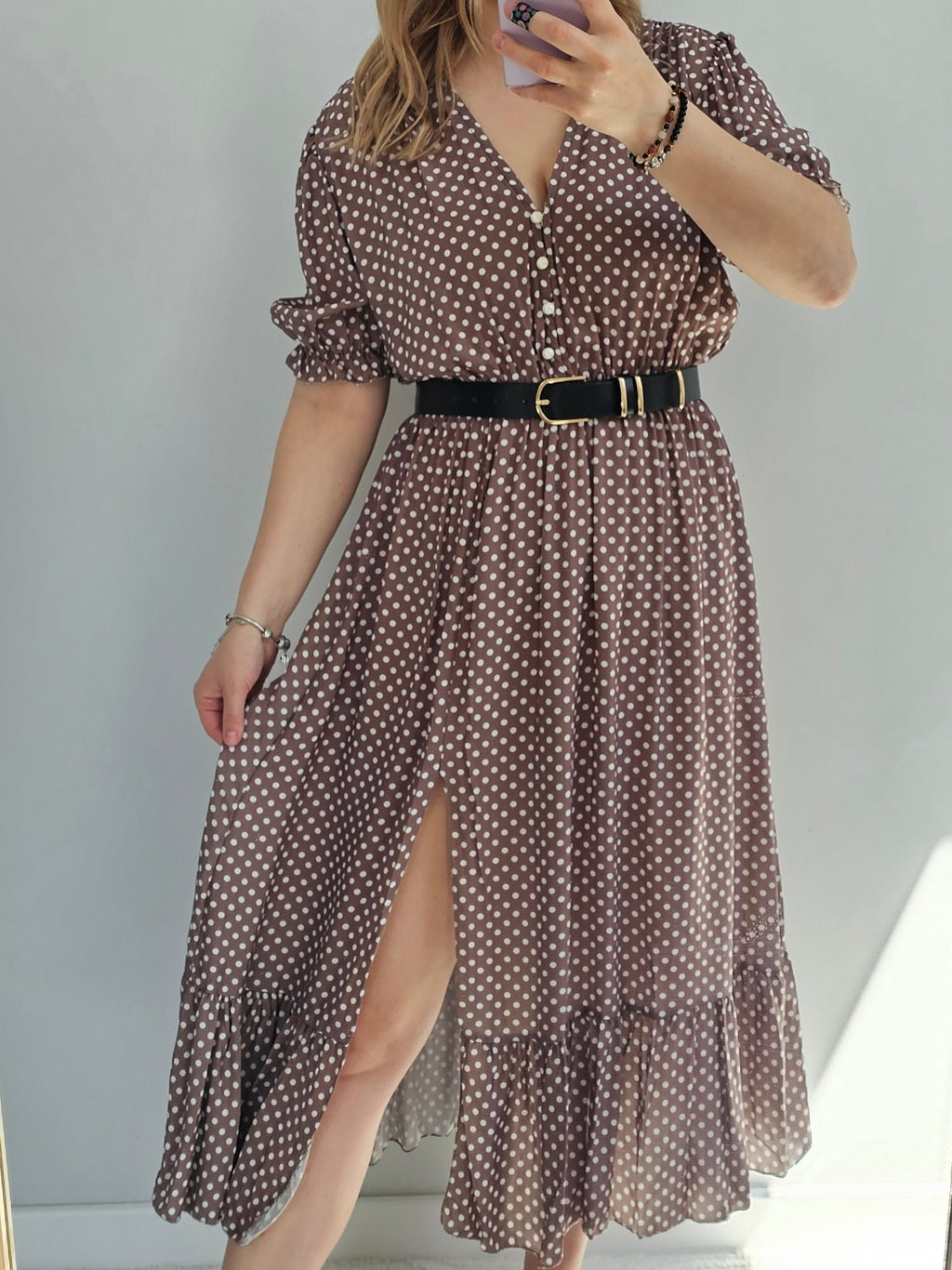 Sukienka Maxi Mokka Dots