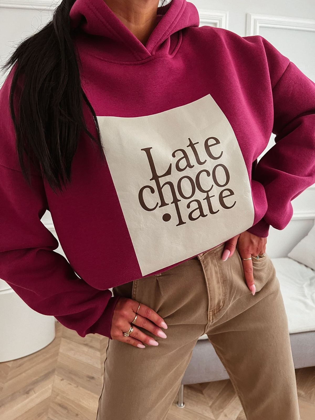 Bluza z kapturem Chocolate – Fuksja
