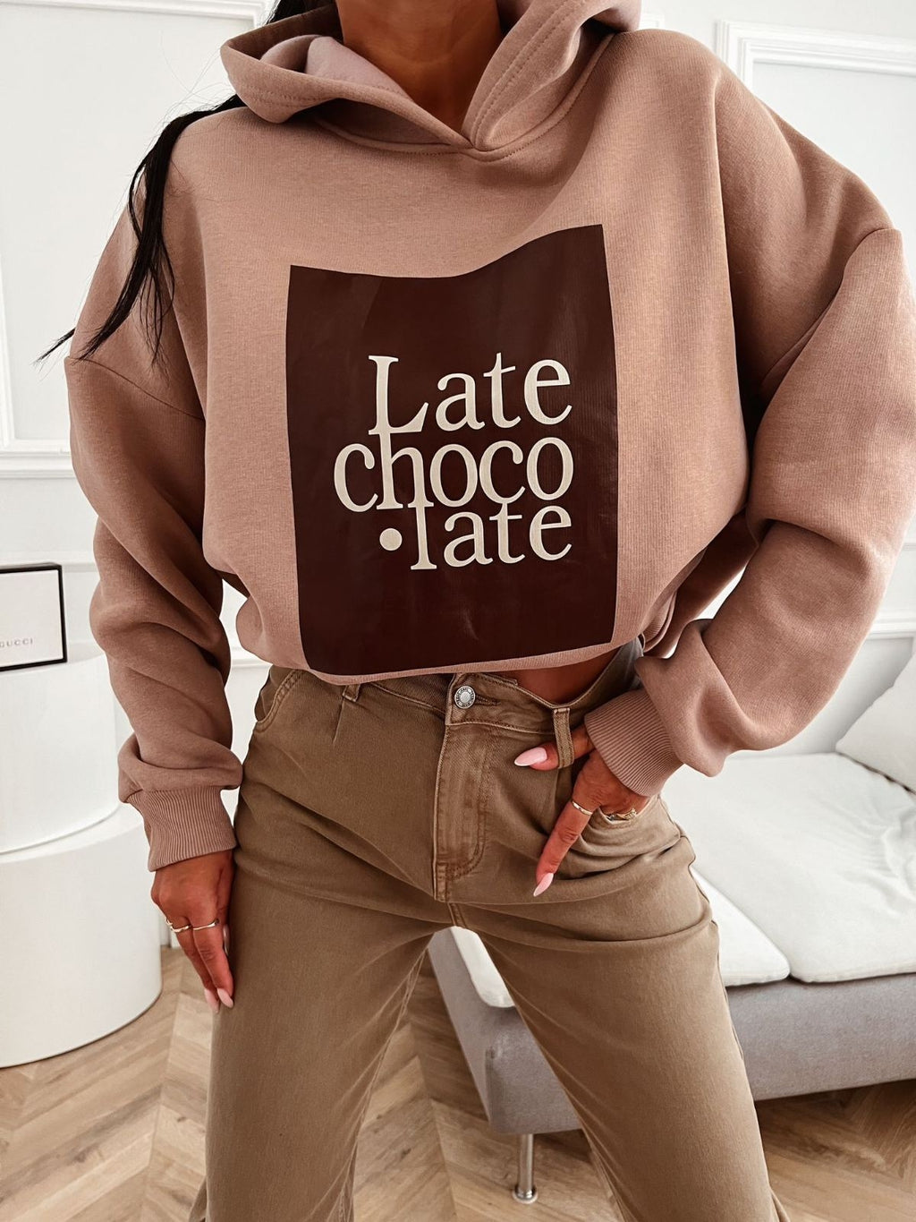 Bluza z kapturem Chocolate – Beżowa