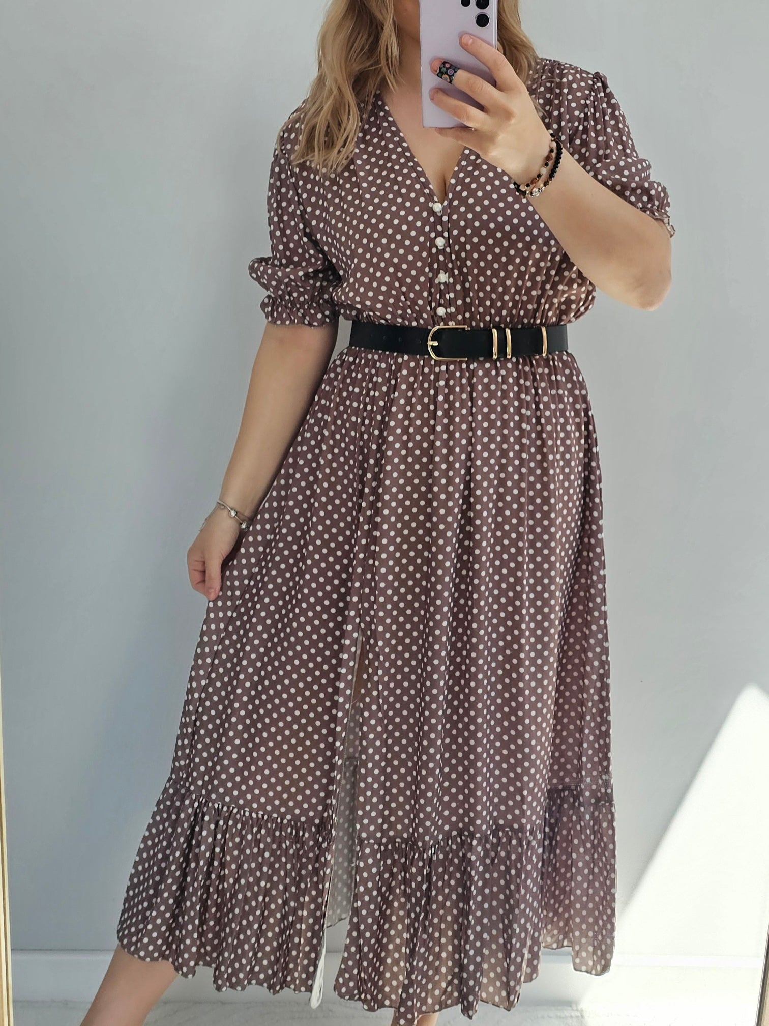 Sukienka Maxi Mokka Dots