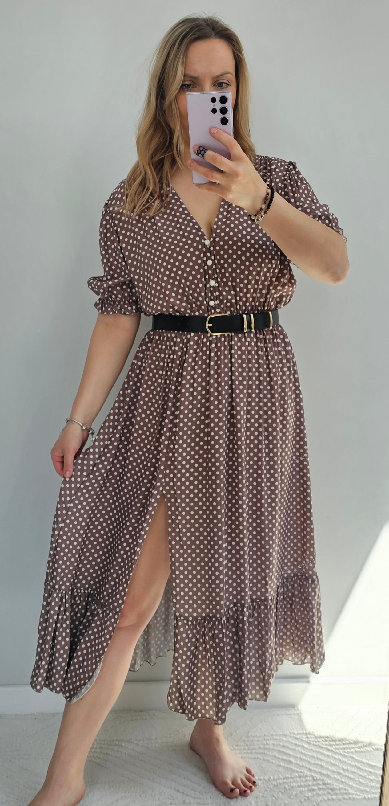 Sukienka Maxi Mokka Dots