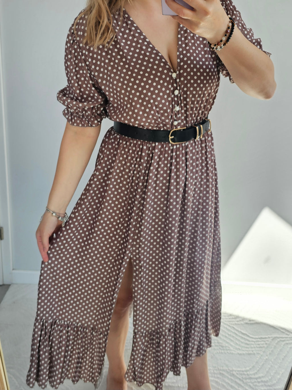Sukienka Maxi Mokka Dots