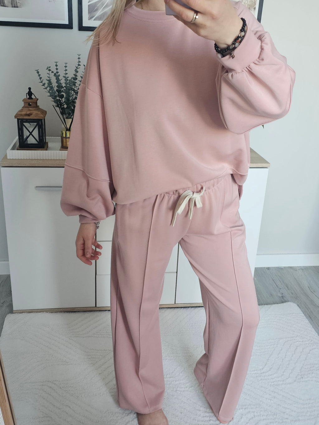 HIT !! Dres Azara – różowy komplet dresowy oversize SZEROKA NOGAWKA